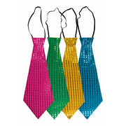 Glitzer-Krawatte in verschiedenen Farben, 42cm, 1 Stk.