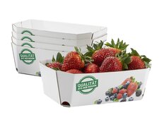 Beerenschalen aus Pappe 159x95x60mm mit Neutraldruck fr 500 gr., 420 Stk.
