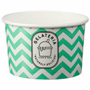Eisbecher aus Papier Zick Zack Motiv grn 235 ml 8oz, 50 Stk.
