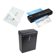 PAVO Bro-Set Laminiergert A4 Schwarz inkl. 30 Folien + Crosscut Aktenvernichter