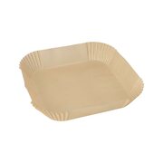Backpapierzuschnitte f�r Hei�luftfritteusen Mikrowelle Backofen 20 x 20 x 4,5cm braun, 100 Stk.