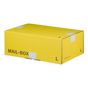 Versandkarton 395x248x141mm MAILBOX L mit Steckverschluss wiederverschliebar gelb