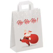 Papiertragetaschen aus Kraftpapier 180+ 80x220mm Motiv Weihnachtsmann Santa Claus