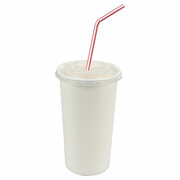 Pappbecher Getr�nkebecher wei� 500 600ml inkl. Deckel mit Kreuzschlitz 100 Stk.