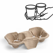 Getr�nkehalter Tragetablett Becherhalter 2 Becher Coffee to Go 21x11cm,  30 Stk.