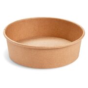 Salatschalen Feinkostschalen braun aus Pappe mit PE beschichtet 500ml 150mm, 50 Stk.