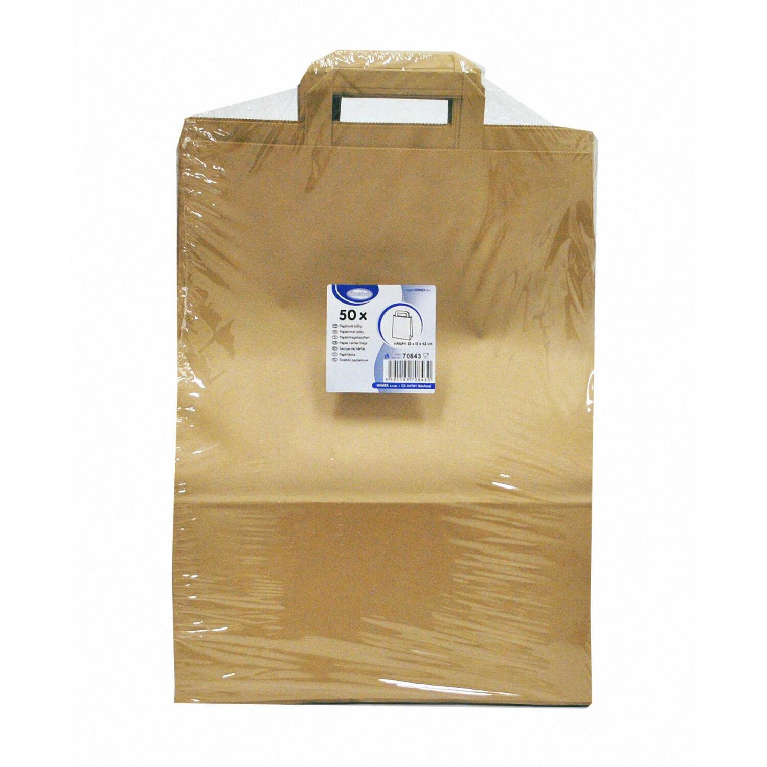 GASTRO Papiertragetaschen 39 x 32 x 16 cm mit EAN-Code braun,  50 Stk.