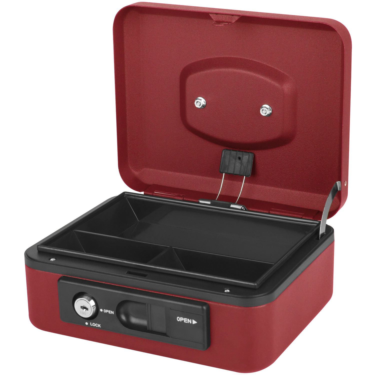 Deluxe Geldkassette mit praktischer �ffnungsfunktion 200mm, rot