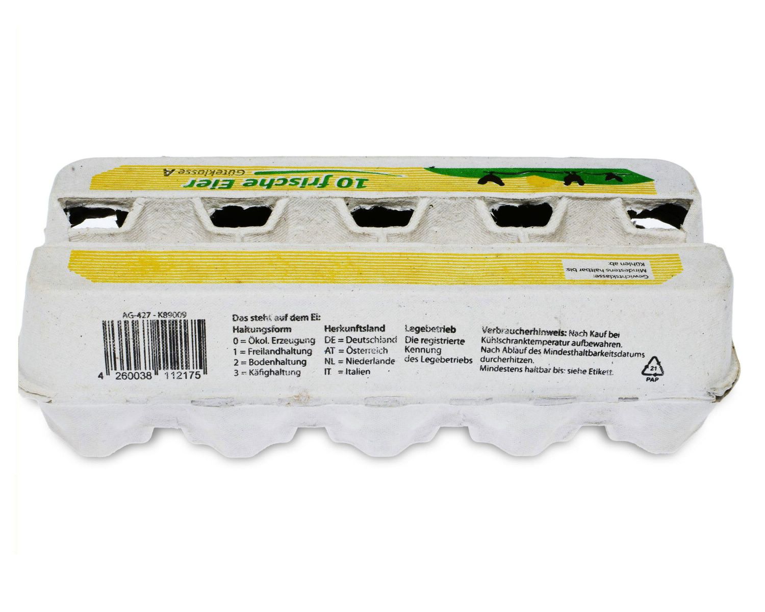 Eierverpackungen f�r 10 Eier wei� mit Sichtfenster, 190 Stk.