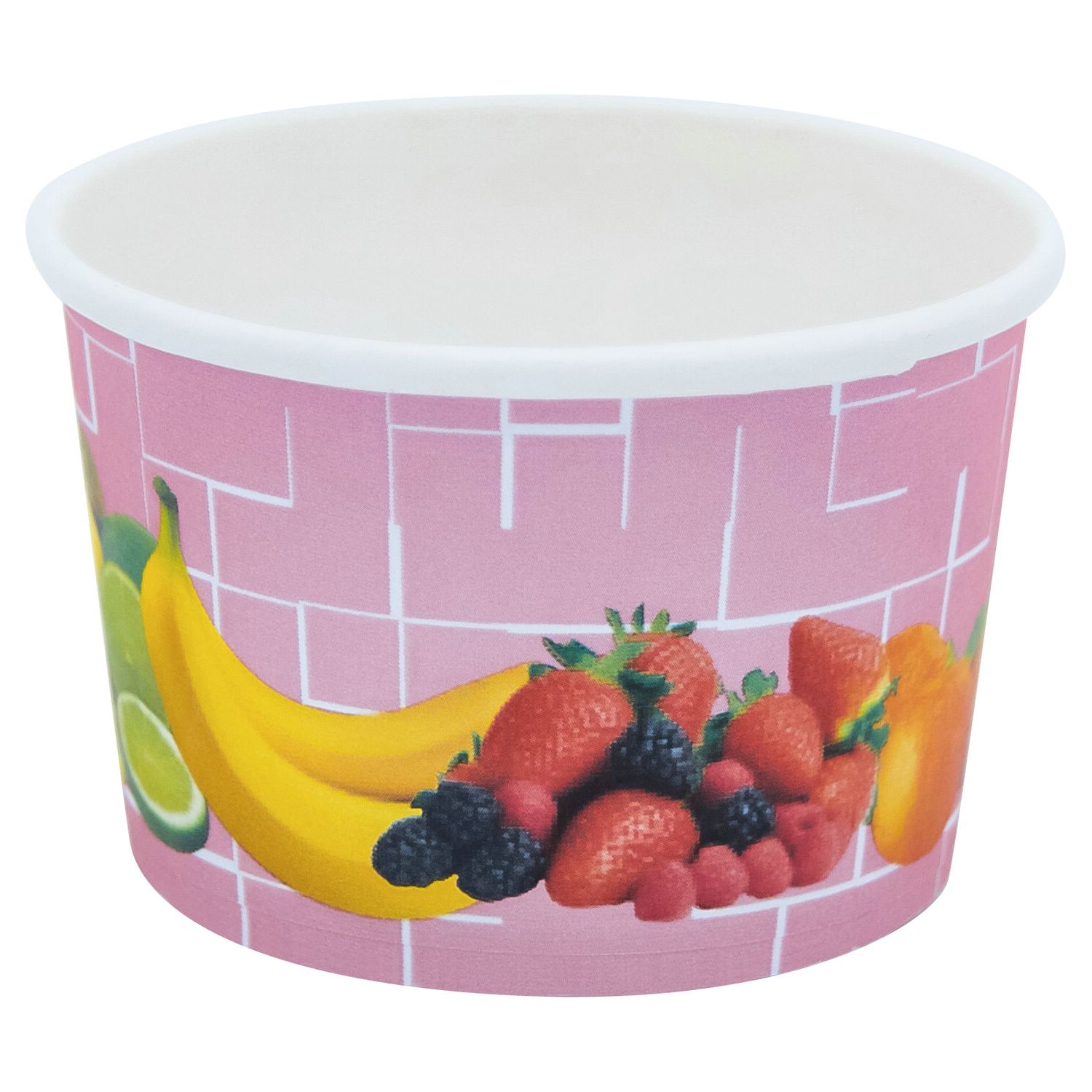 Eisbecher, Pappe rund 100 ml � 70mm, H�he 45mm, Fruchtreigen,  50 Stk.