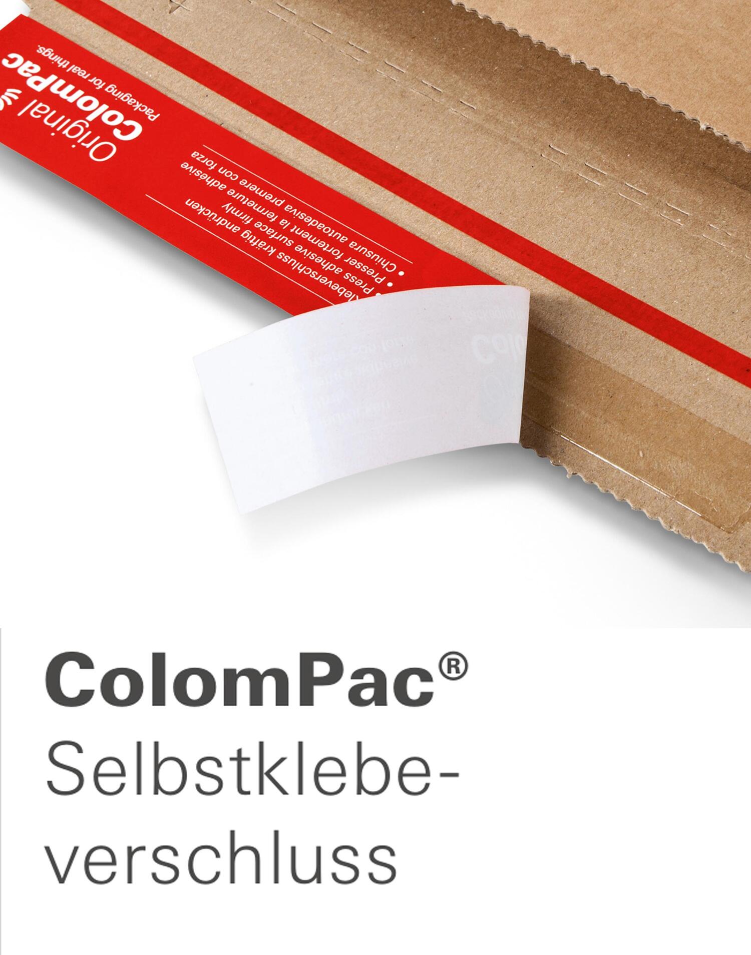 ColomPac Blitzbodenkarton 393 x 328 x 166mm Premium mit doppelten Selbstklebeverschluss & Aufreifaden wei