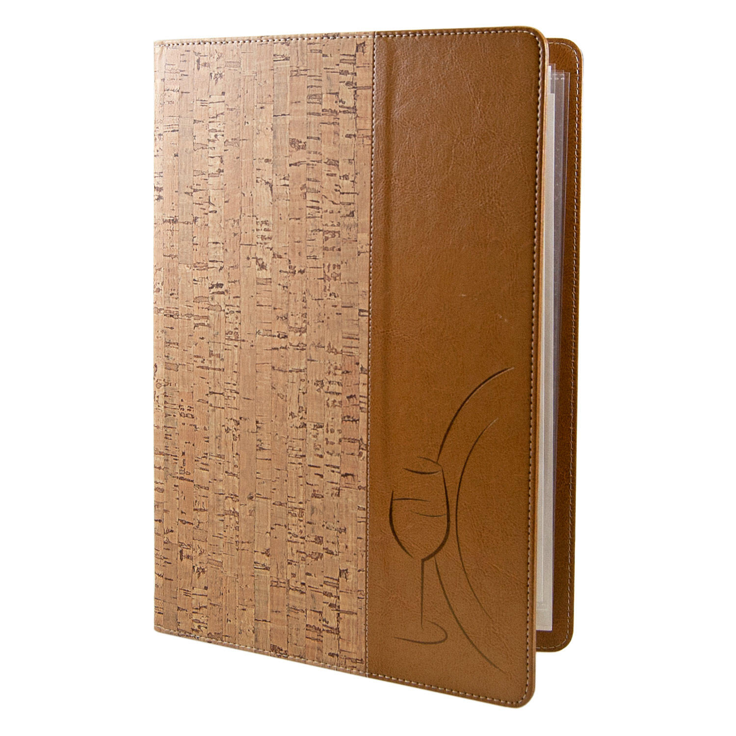 Speisekarte Kork mit Pr�gung Teller und Glas 8 Seiten, A4, 1 Stk.