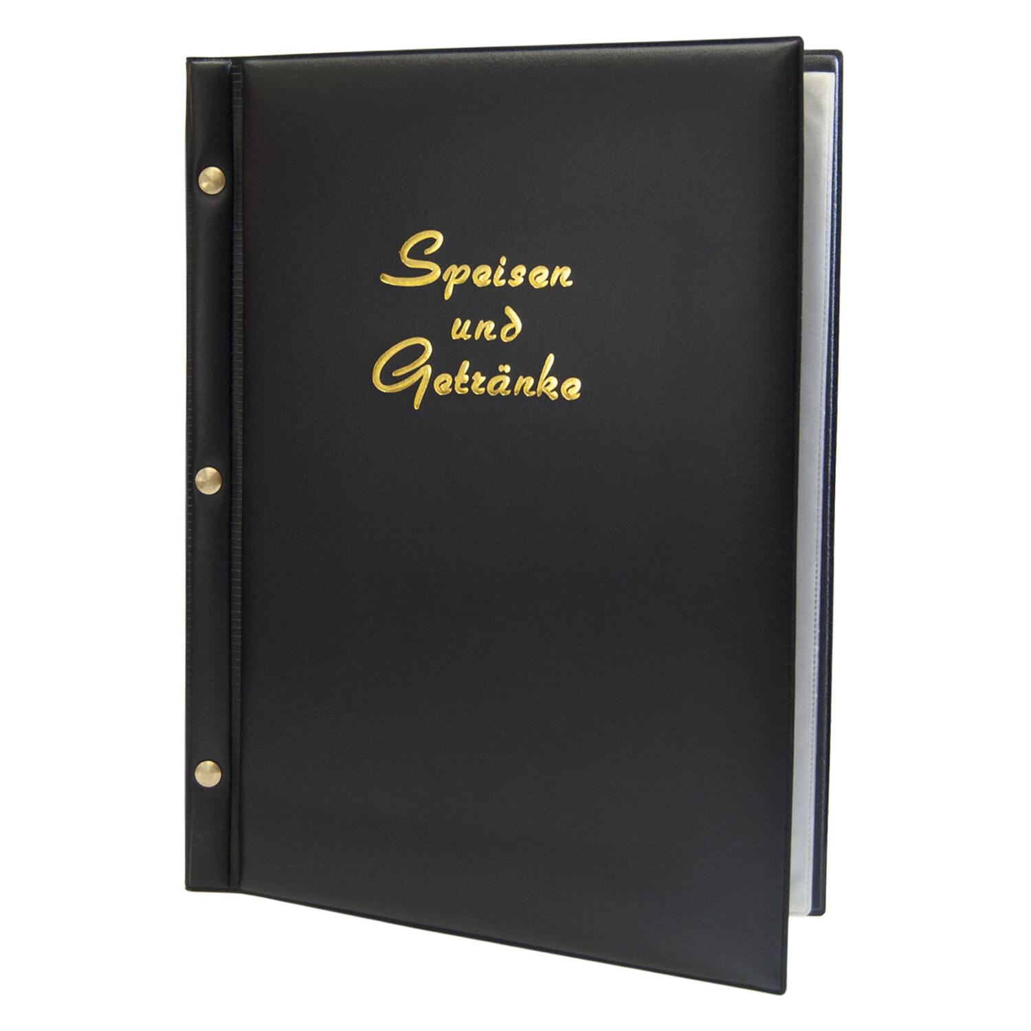 Speisekarte (PVC) Speisen und Getr�nke schwarz, 8 Seiten, A4, 1 Stk.