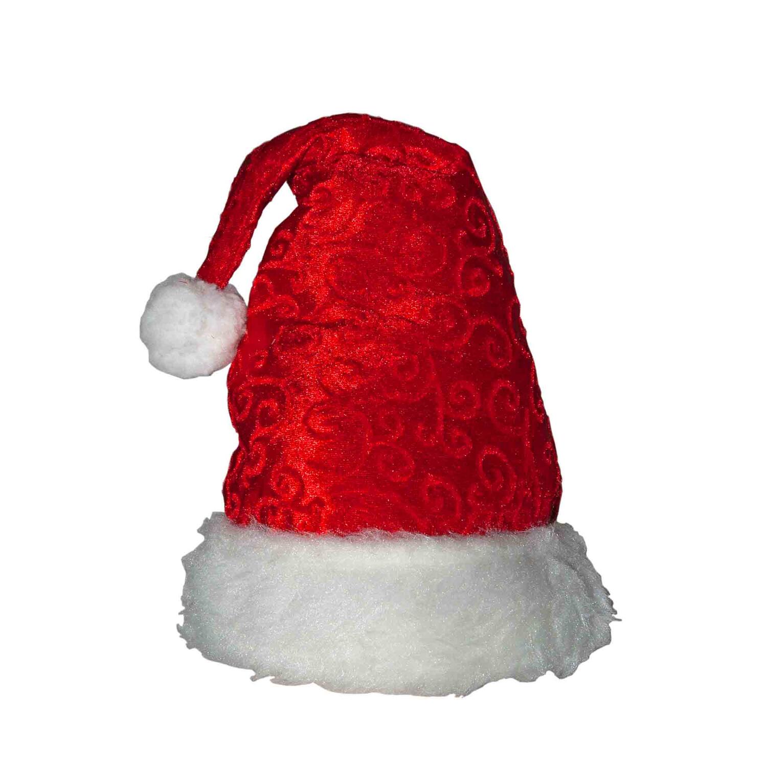 Weihnachtsm�tze Exquisit aus Pl�sch, rot 44 cm, 1 Stk.