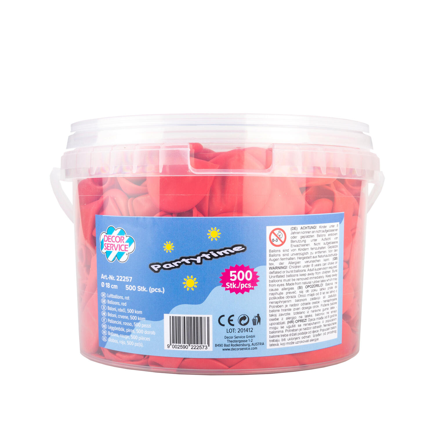 Luftballons, rot, �18cm, 500 Stk.