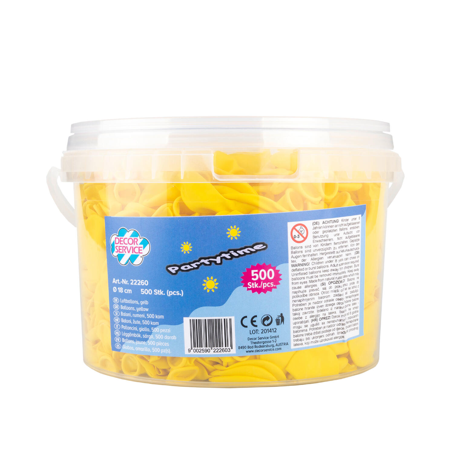 Luftballons, gelb, �18cm, 500 Stk.