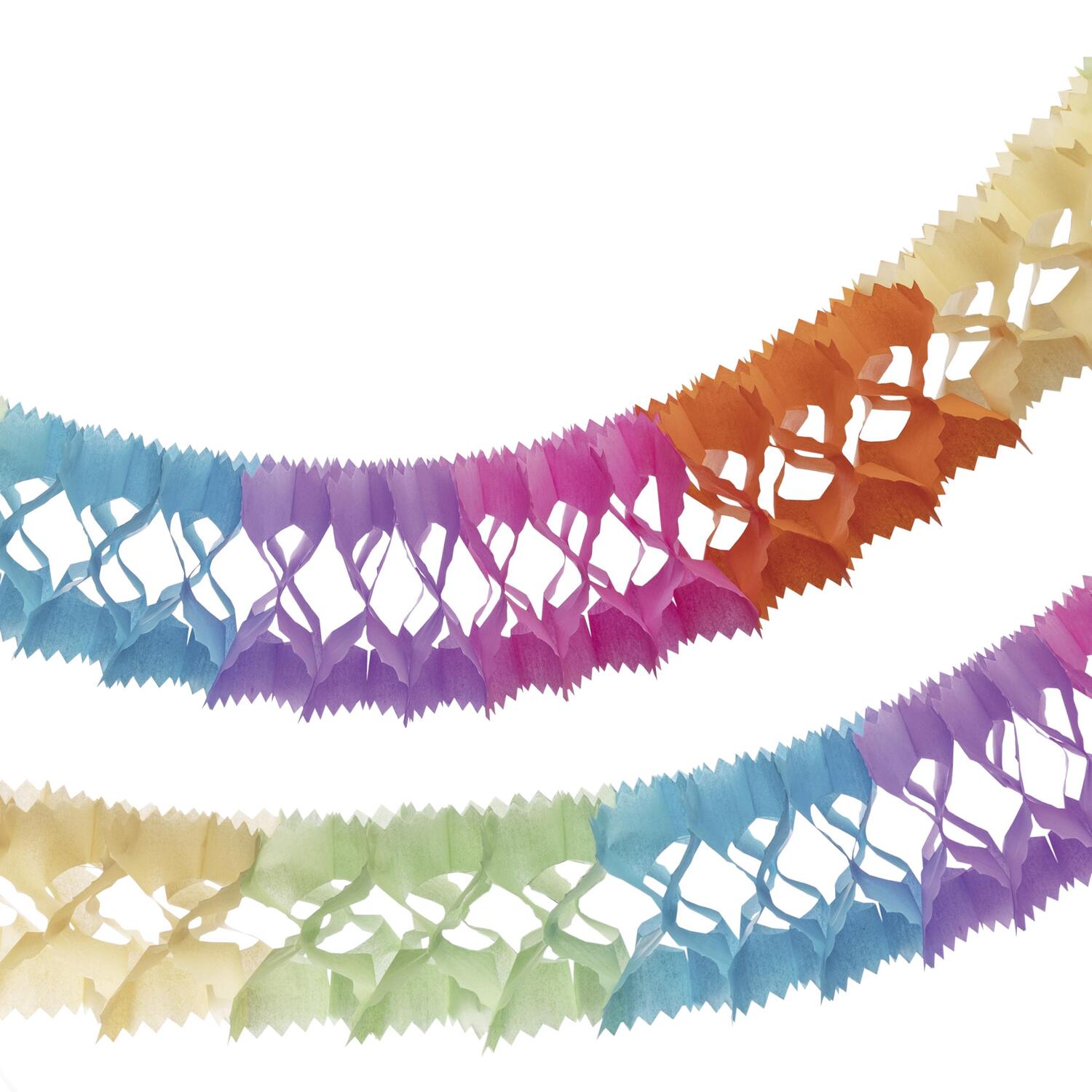 Girlande Farbenspiel aus Papier schwer entflammbar �14.5cm 3.6m, 1 Stk.