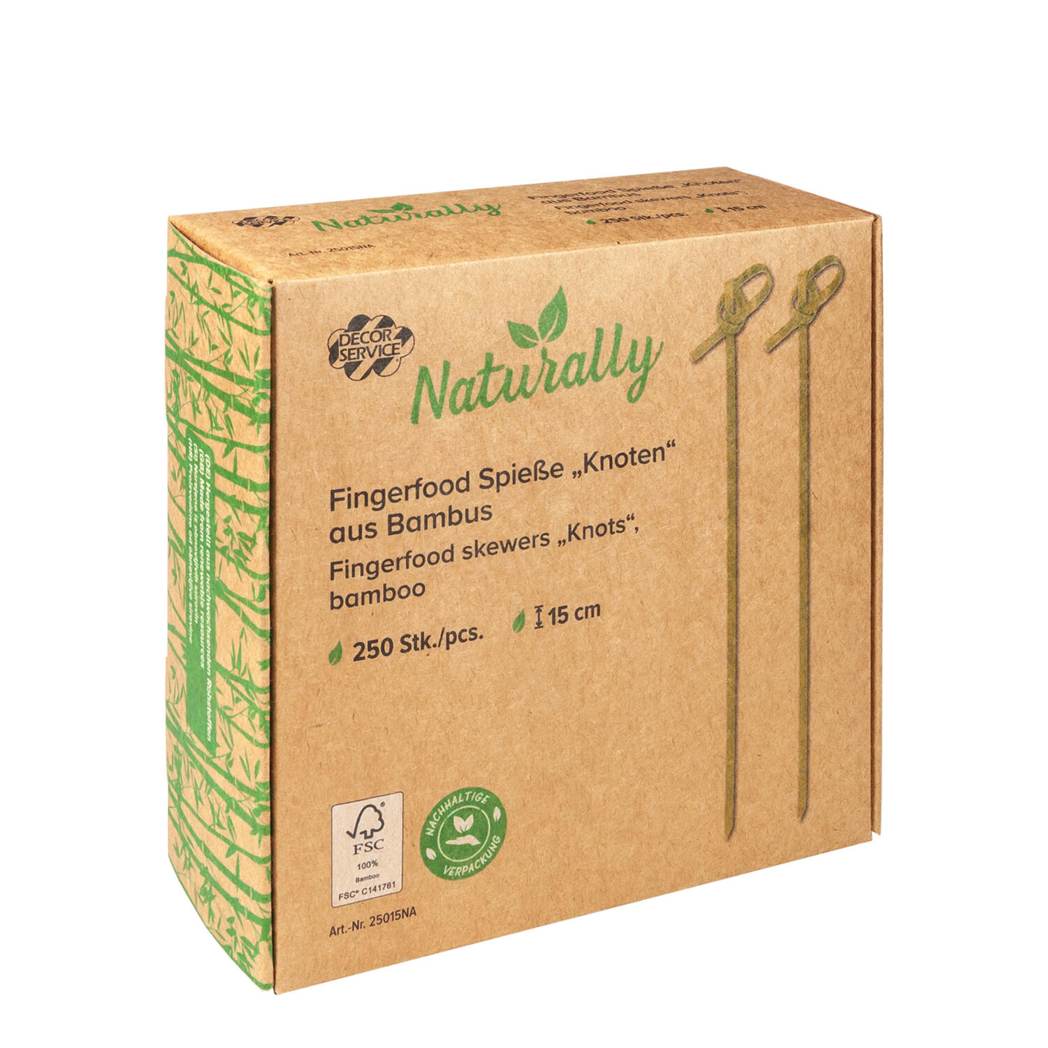 Fingerfood Spie�e Knoten aus Bambus, 15cm, 250 Stk.