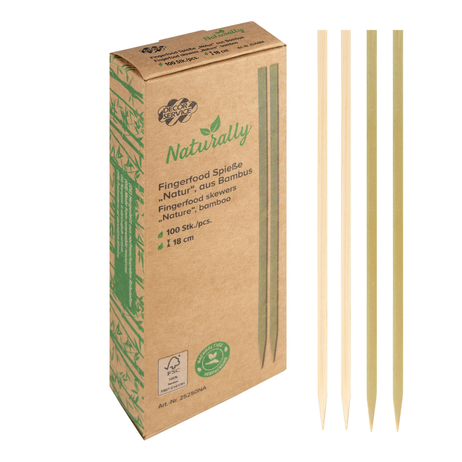 Fingerfood Spie�e Natur aus Bambus, 18cm, 100 Stk.