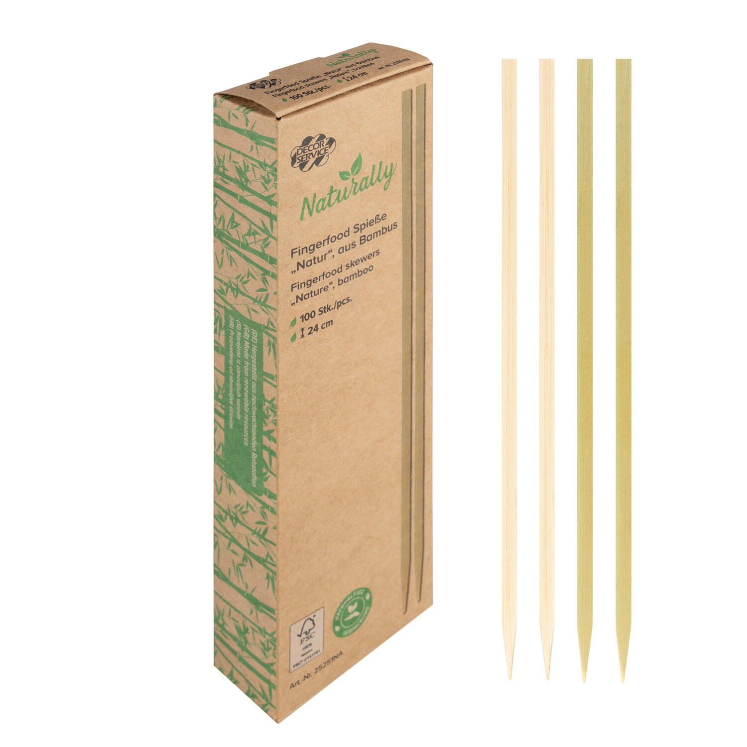Fingerfood Spie�e Natur aus Bambus, 24cm, 100 Stk.