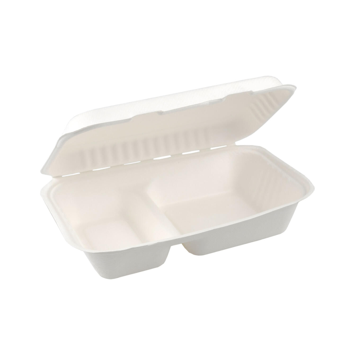 Men�boxen 2-geteilt�aus�Bagasse,�naturwei�,�25x16cm,�25Stk.