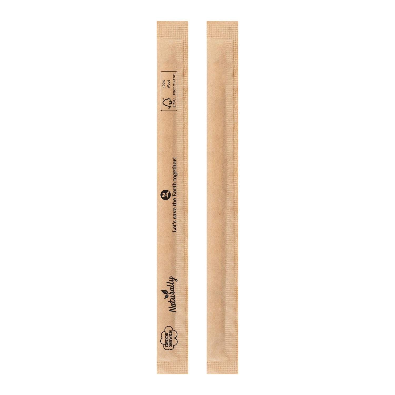 R�hrst�bchen aus Holz, in Papier geh�llt, 14cm, 500 Stk.