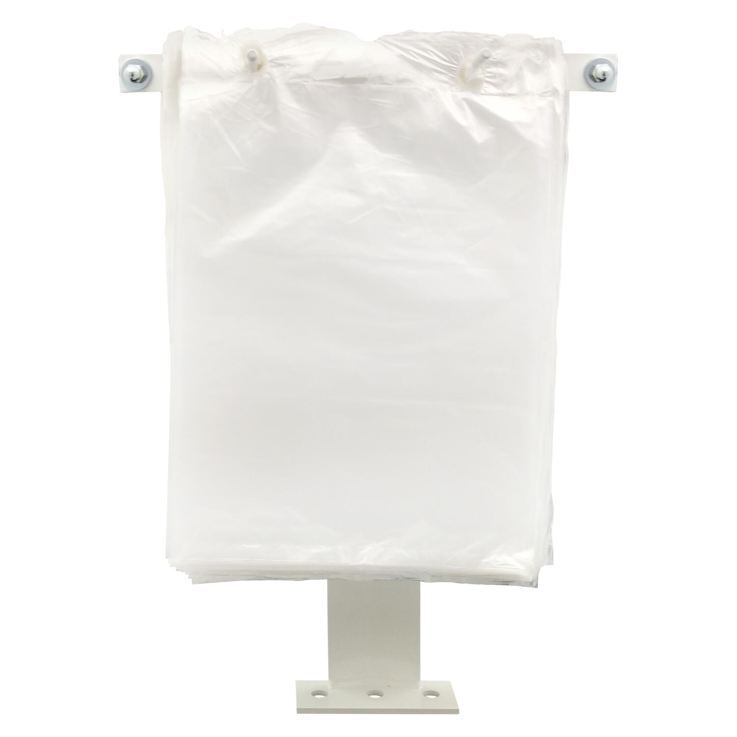 Doppelhaken f�r geblockte Beutel + Folien, Tischmontage, verstellbar 8 bis 21 cm