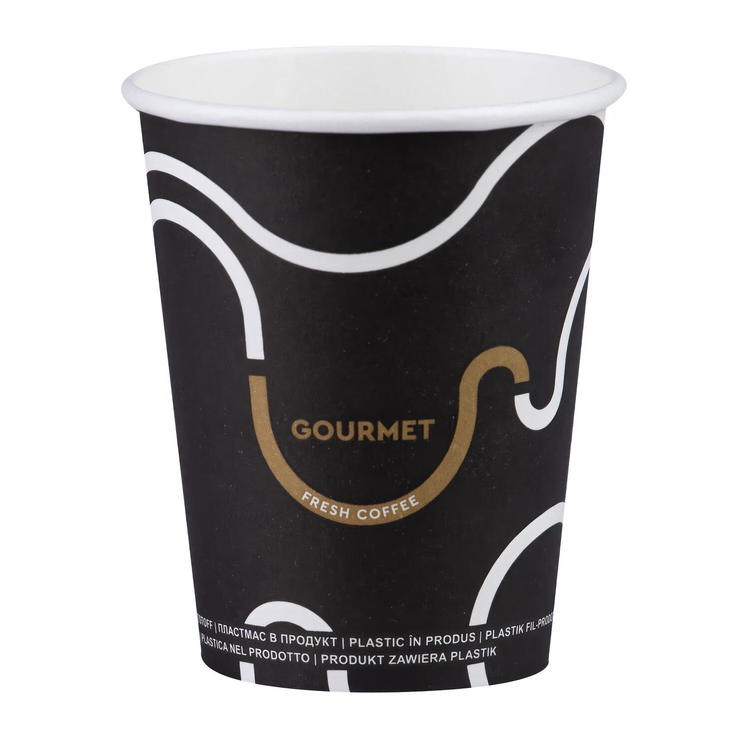 Kaffeebecher CoffeeToGo Pappbecher GOURMET BLACK Fresh Coffee 200ml, 50 Stk.