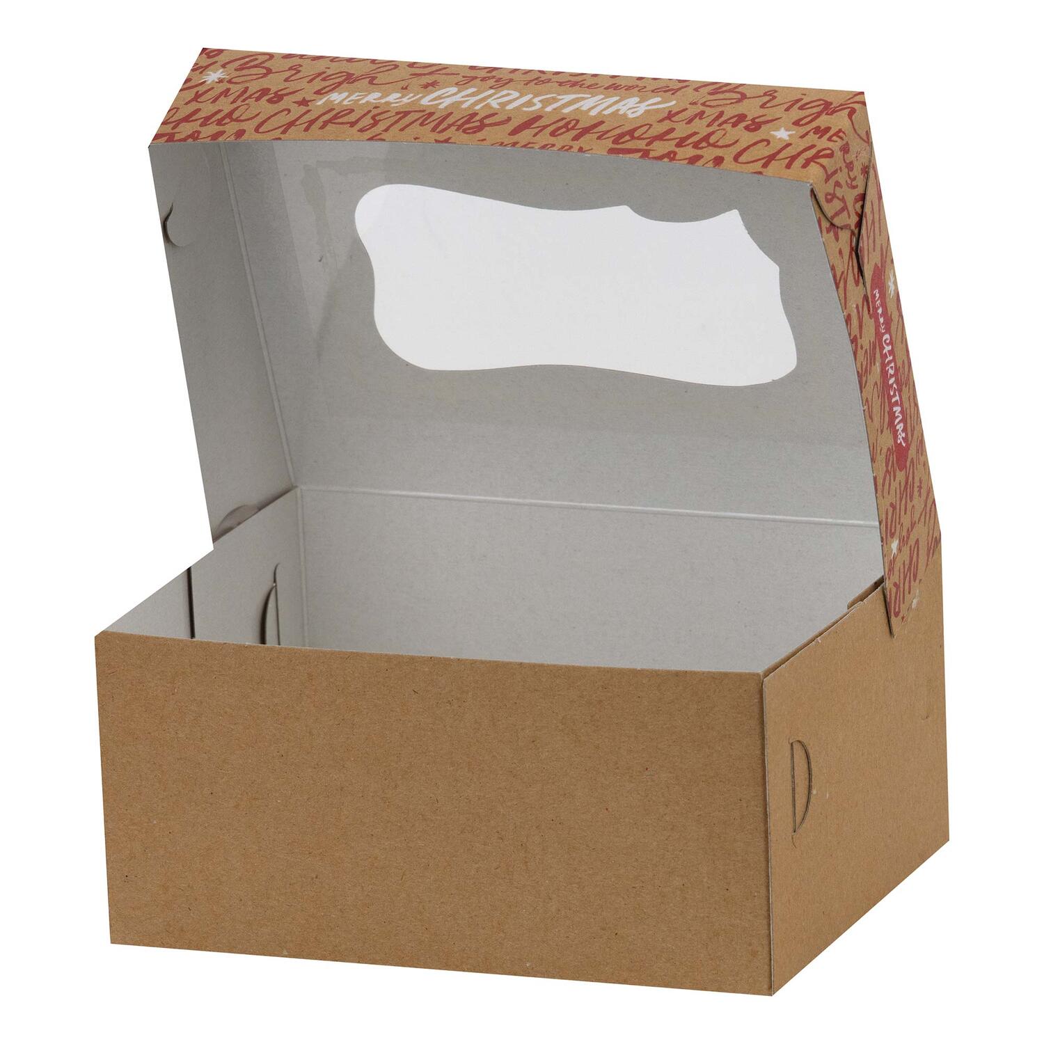 Keksbox Geb�ckkarton mit PET Beschichtung & Sichtfenster Weihnachten 170x126x78mm, 162 Stk.