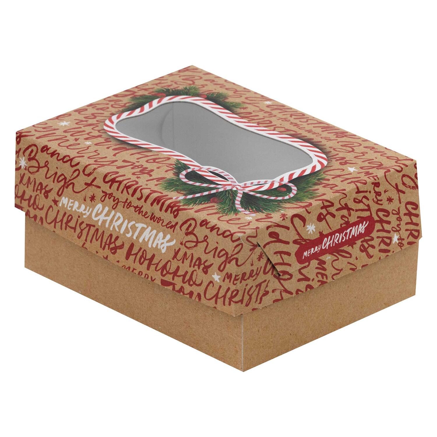 Keksbox Geb�ckkarton mit PET Beschichtung & Sichtfenster Weihnachten 170x126x78mm, 162 Stk.