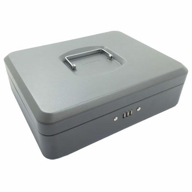 Geldkassette mit Zahlenschloss 300 mm, herausnehmbare M�nzf�cher dunkelgrau