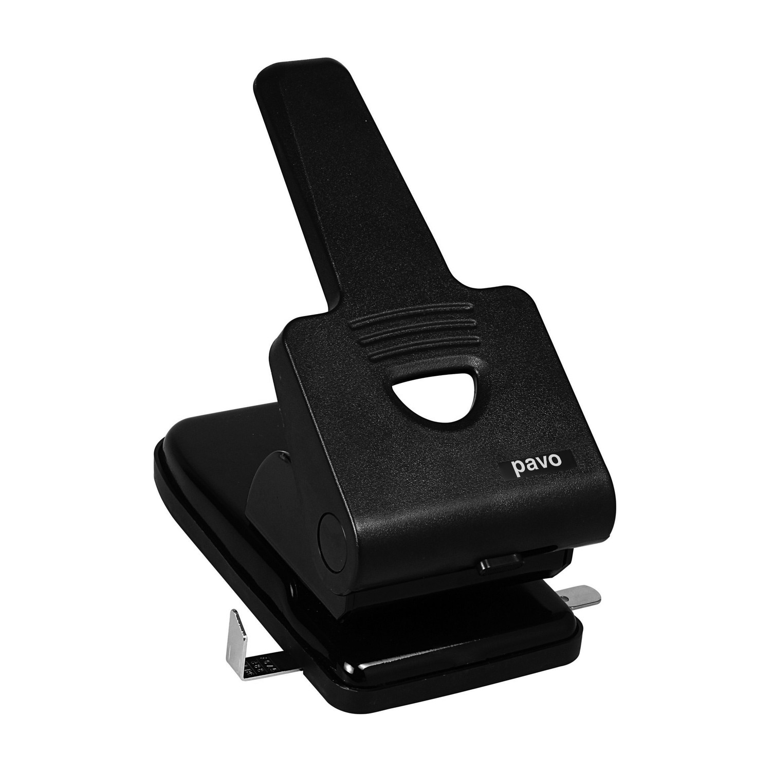 PAVO Profi B�rolocher mit Anschlagschiene f�r 60 Blatt robustes Geh�use, schwarz