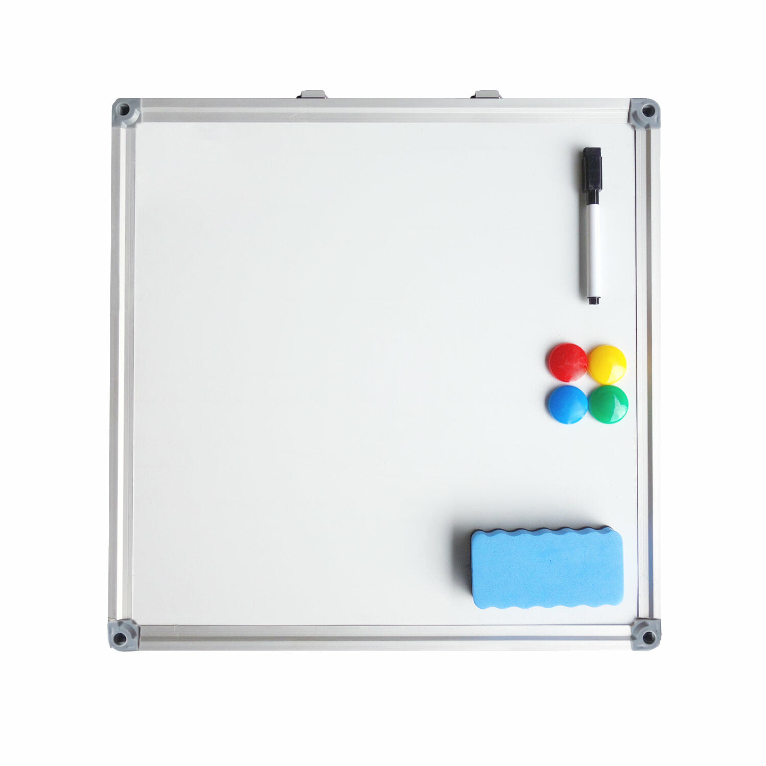 Whiteboard Magnettafel Memoboard, 40 x 40cm, inkl. 4 Magnete, wei� mit Alurahmen
