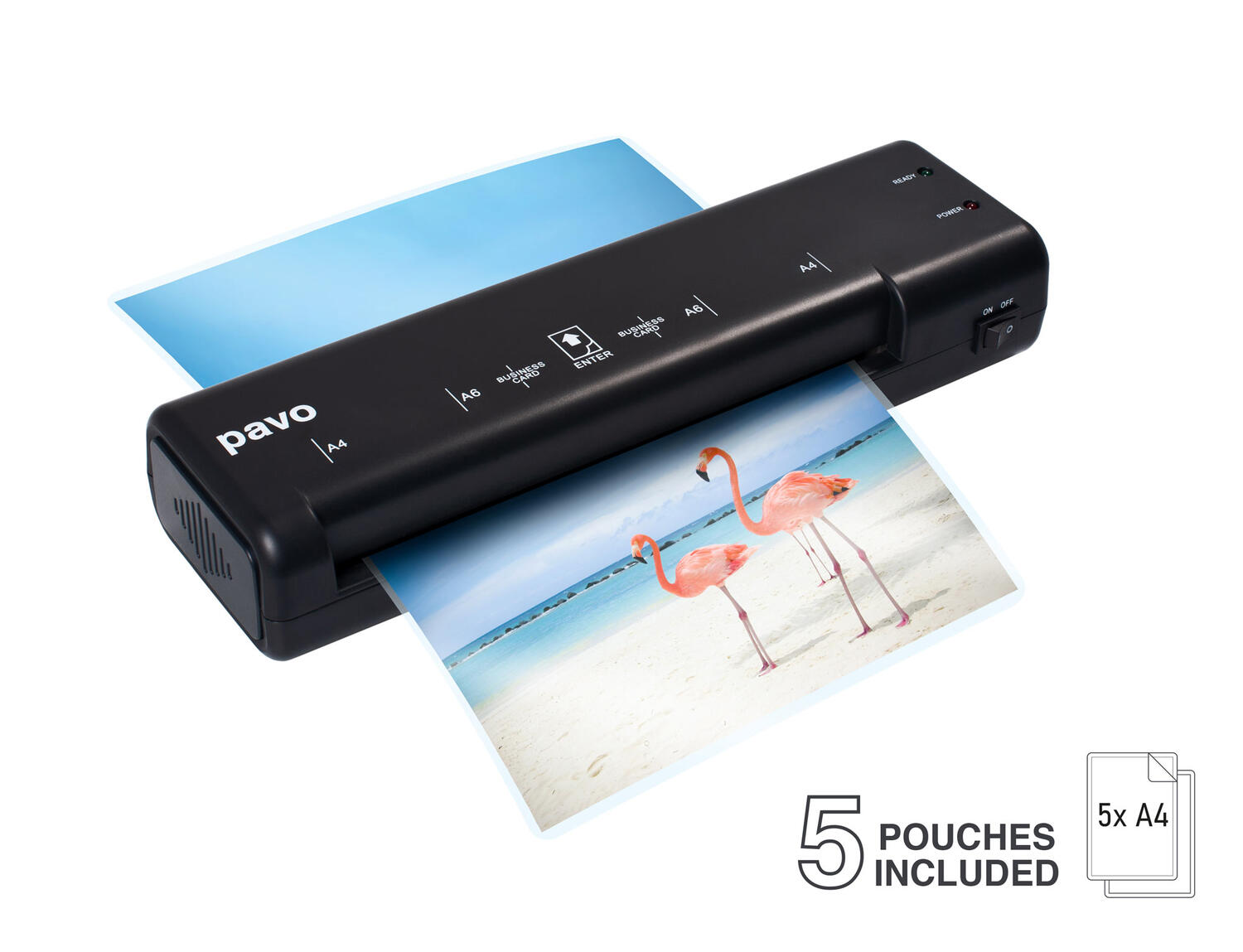 PAVO Laminiergert A4 Florida in Schwarz fr 80-100 mic inklusive 30 Laminierfolien