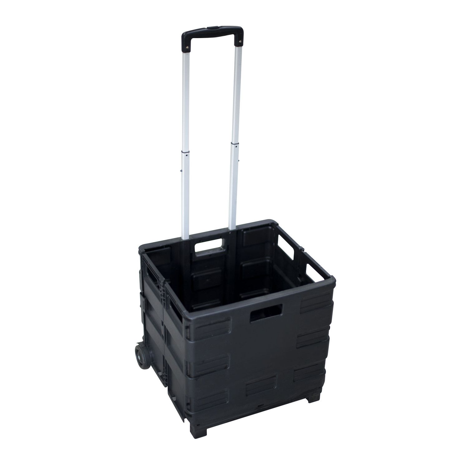 Klappbarer Einkaufstrolley large, mit Leichtlaufrdern, bis 30 kg, schwarz