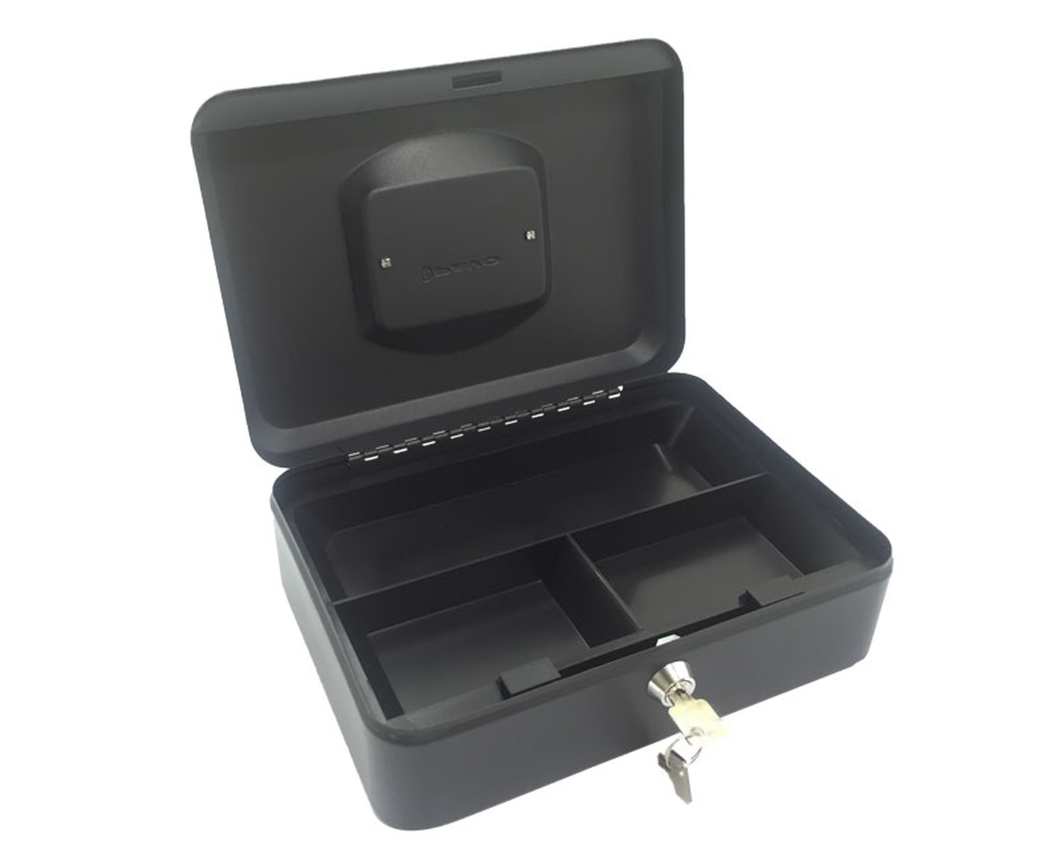 Geldkassette aus robustem Stahl mit herausnehmbaren M�nzf�chern 250 mm, schwarz