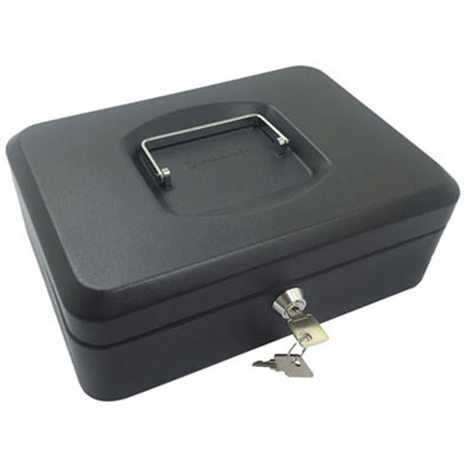 Geldkassette aus robustem Stahl mit herausnehmbaren M�nzf�chern 250 mm, schwarz