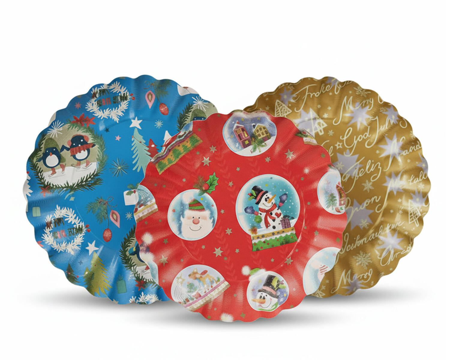 Gebckschalen Pltzchenschalen fr Weihnachtsgebck Pappe  23 cm verschiedene Motive, 2 Stk