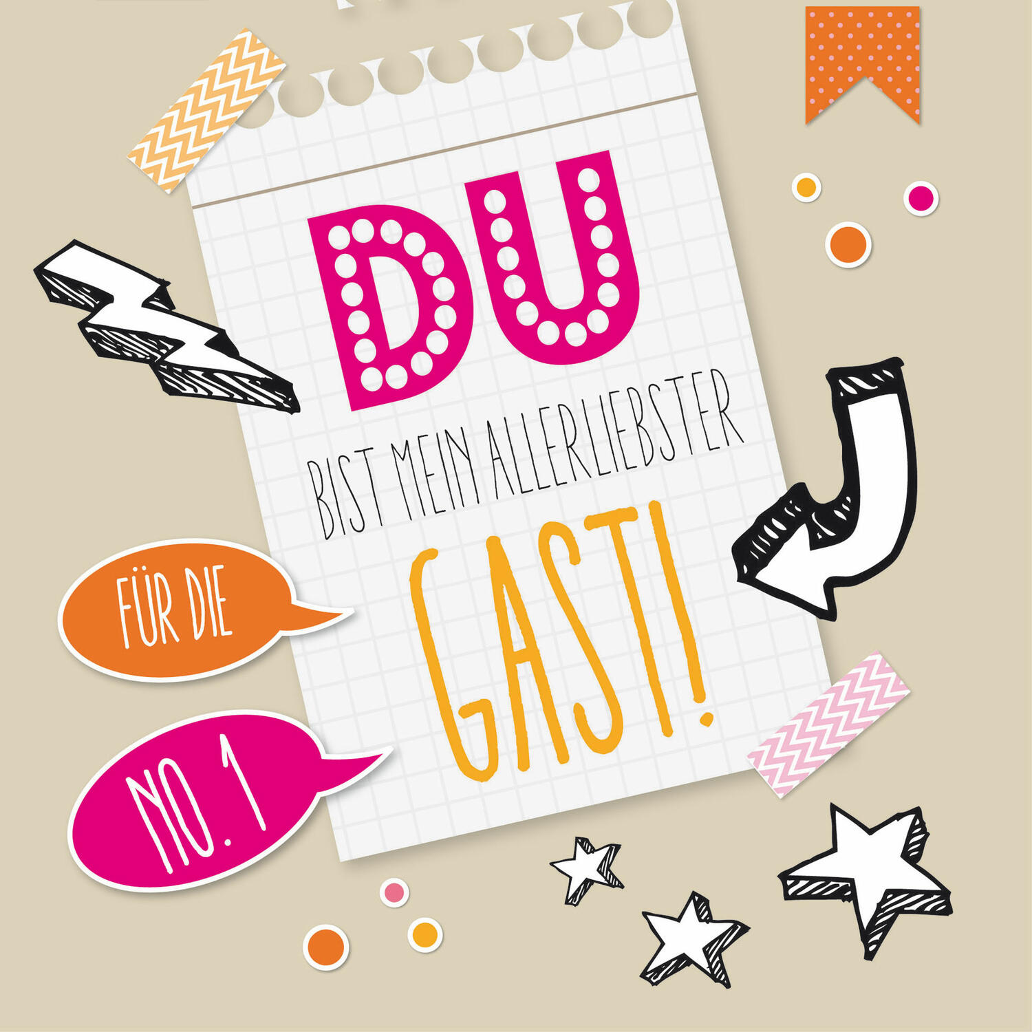 Motivservietten 3-lagig 33x33cm FSC� Du bist mein allerliebster Gast, 20 Stk.