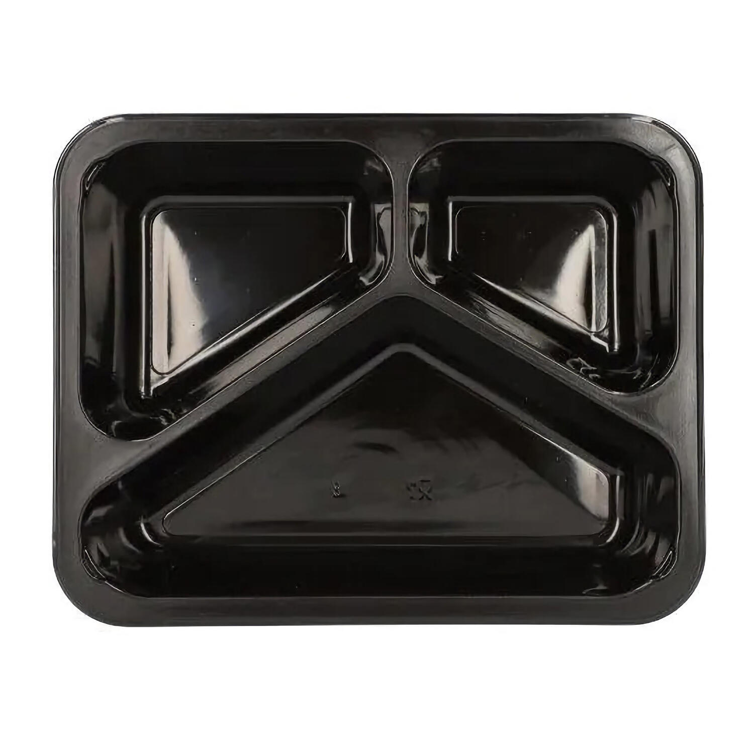 Mehrweg Men�schalen 3-geteilt 22,7 x 17,8cm Mikrowellengeeignet schwarz, 20 Stk.