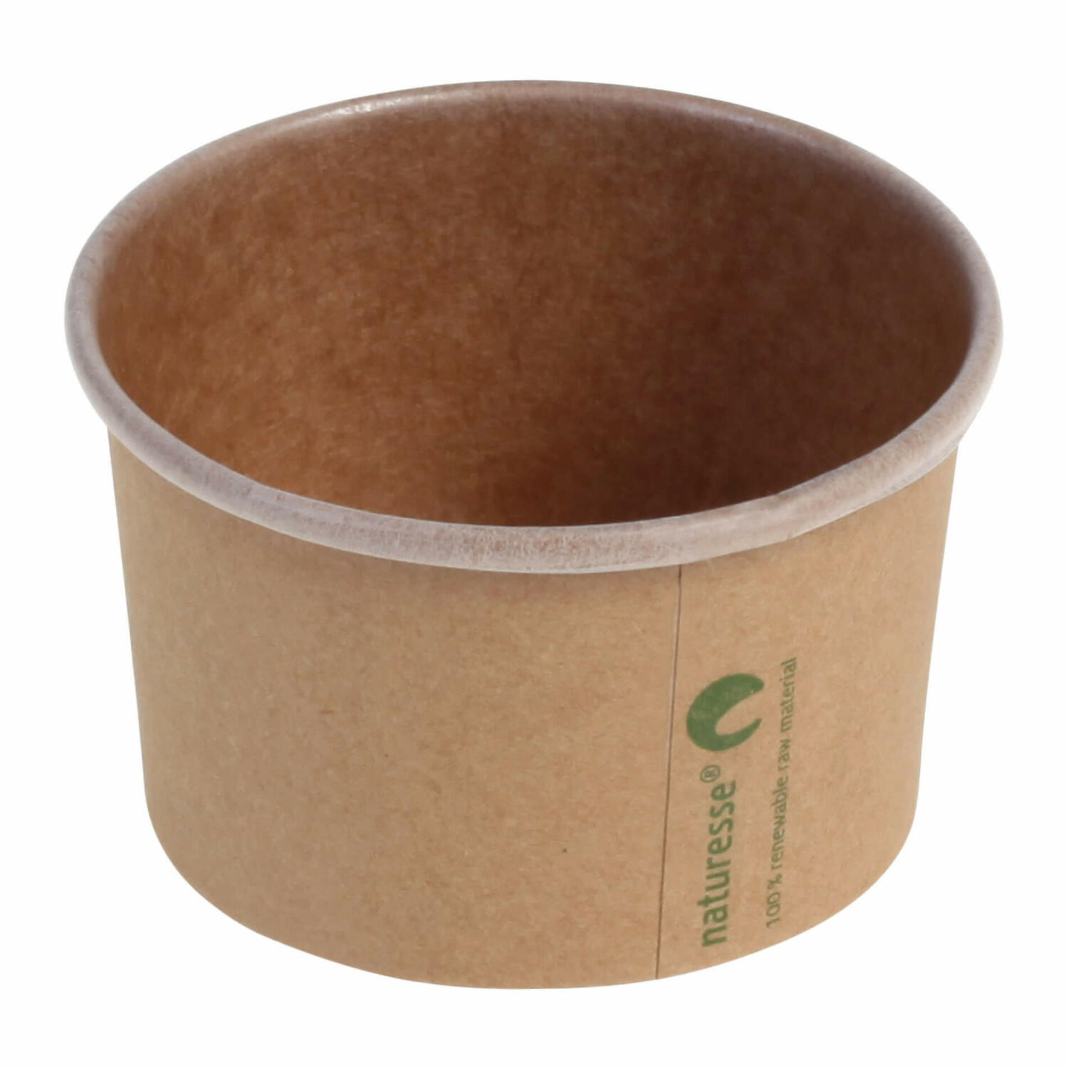 Eisbecher Pappbecher Kraft mit Biobeschichtung 120 ml  75mm braun,  50 Stk.