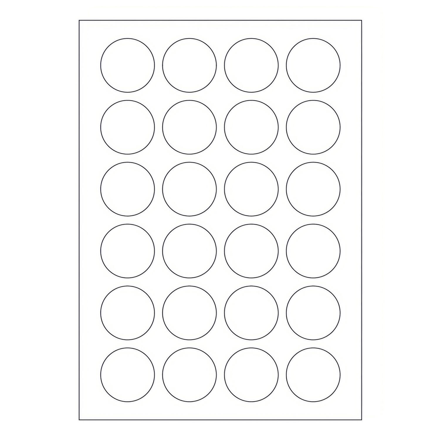 Etiketten Labels selbstklebend wei rund Durchmesser: 40mm auf DIN A4, 2400 Stk.
