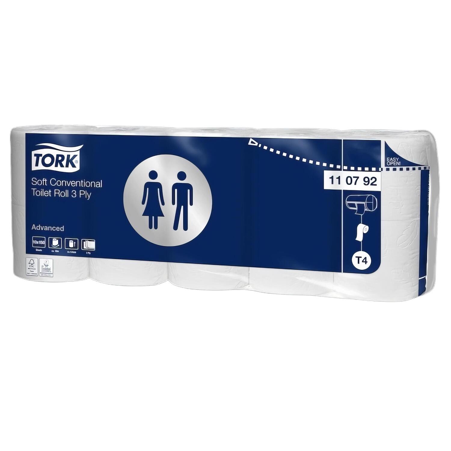 Tork Advanced Toilettenpapier Recycling 3-lagig 10x12,9 cm, 70 Rollen je 150 Blatt