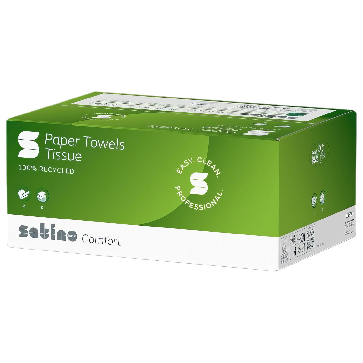 Satino Comfort Falthandtuch, System PT3, 25x32cm, 2-lagig 24 x 128 Stk= 3072 St�ck -C-Falz