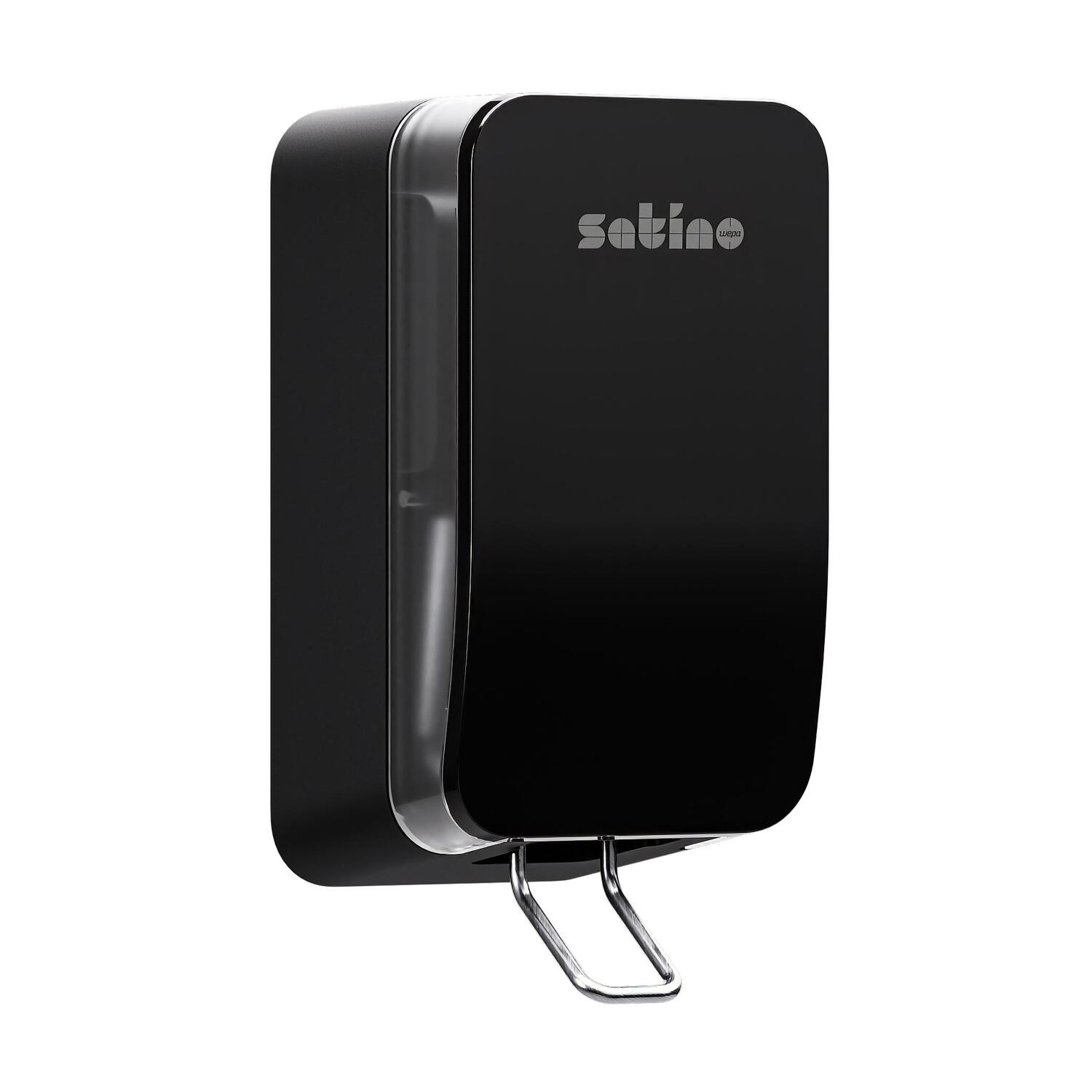 Satino Hyginity Clean&Care Seifenspender 500 ml, System SF2, 26,1 cm x 12,2 cm x 11,7 cm, manuell, schwarz