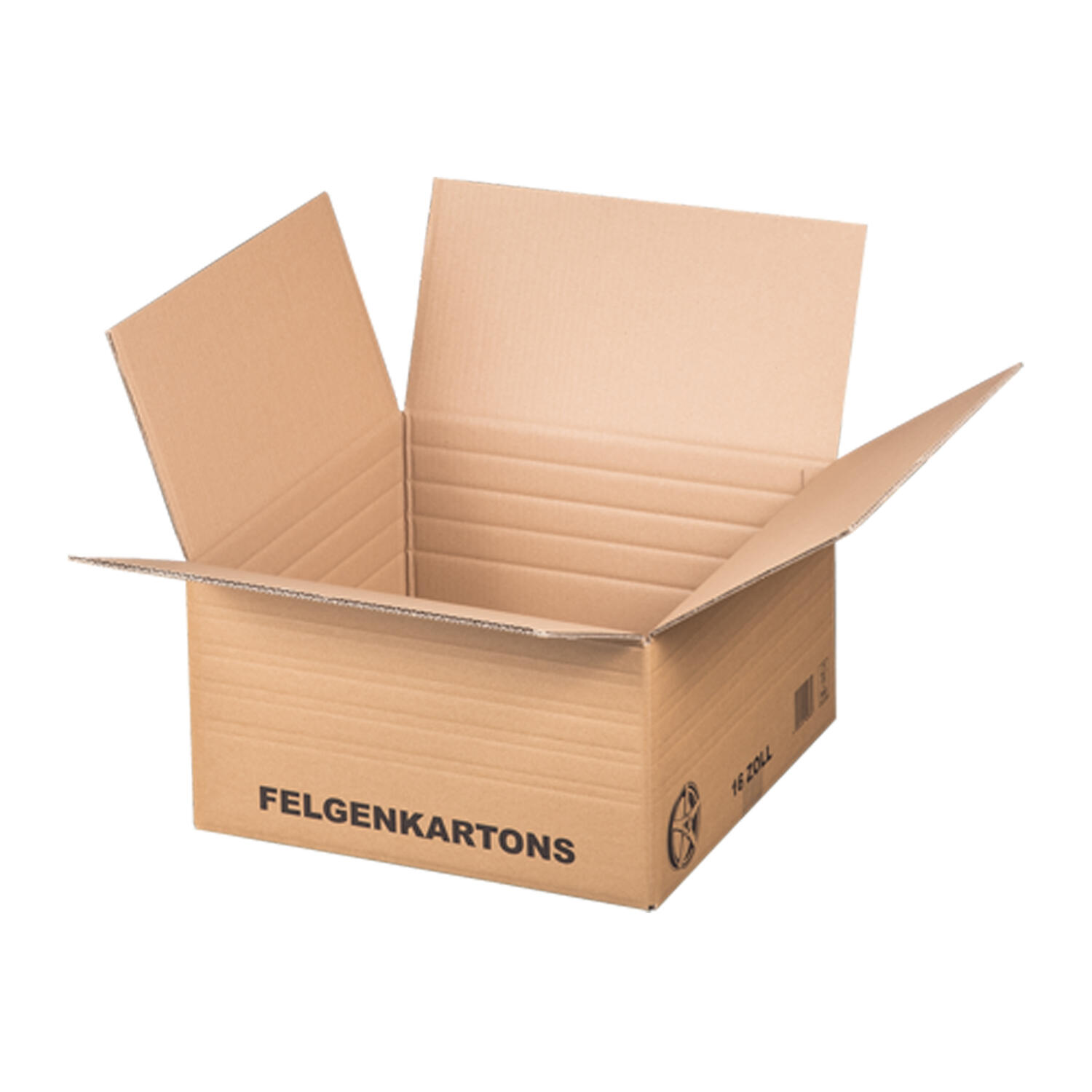 Felgenkarton f�r 16 Zoll - 445x445x(92)-240mm mit variabler H�he 2-wellig