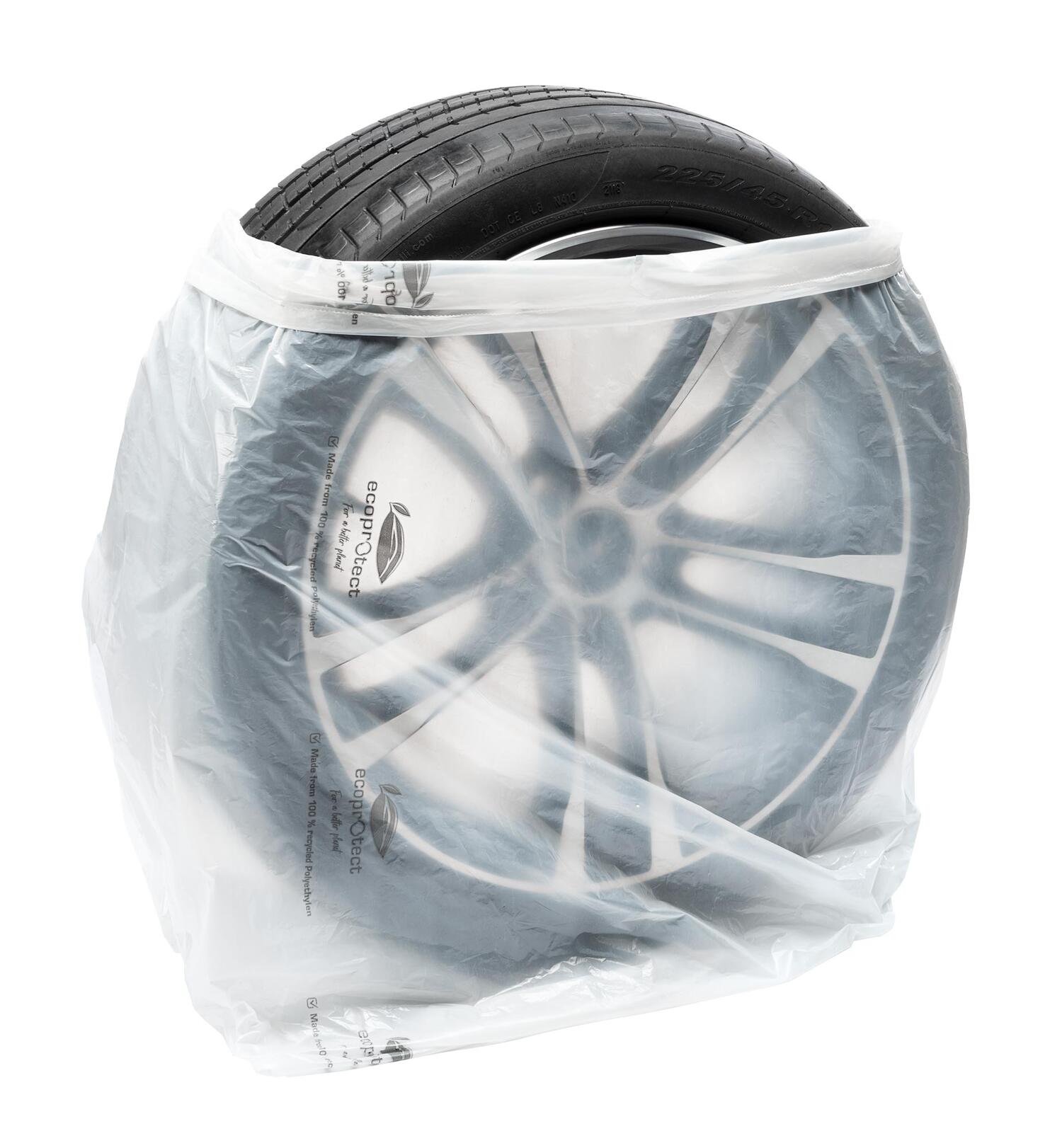 Reifenscke wei 650+210860mm 25my 100% rPE, bis 16 Rder auf Rolle, 100 Stk.