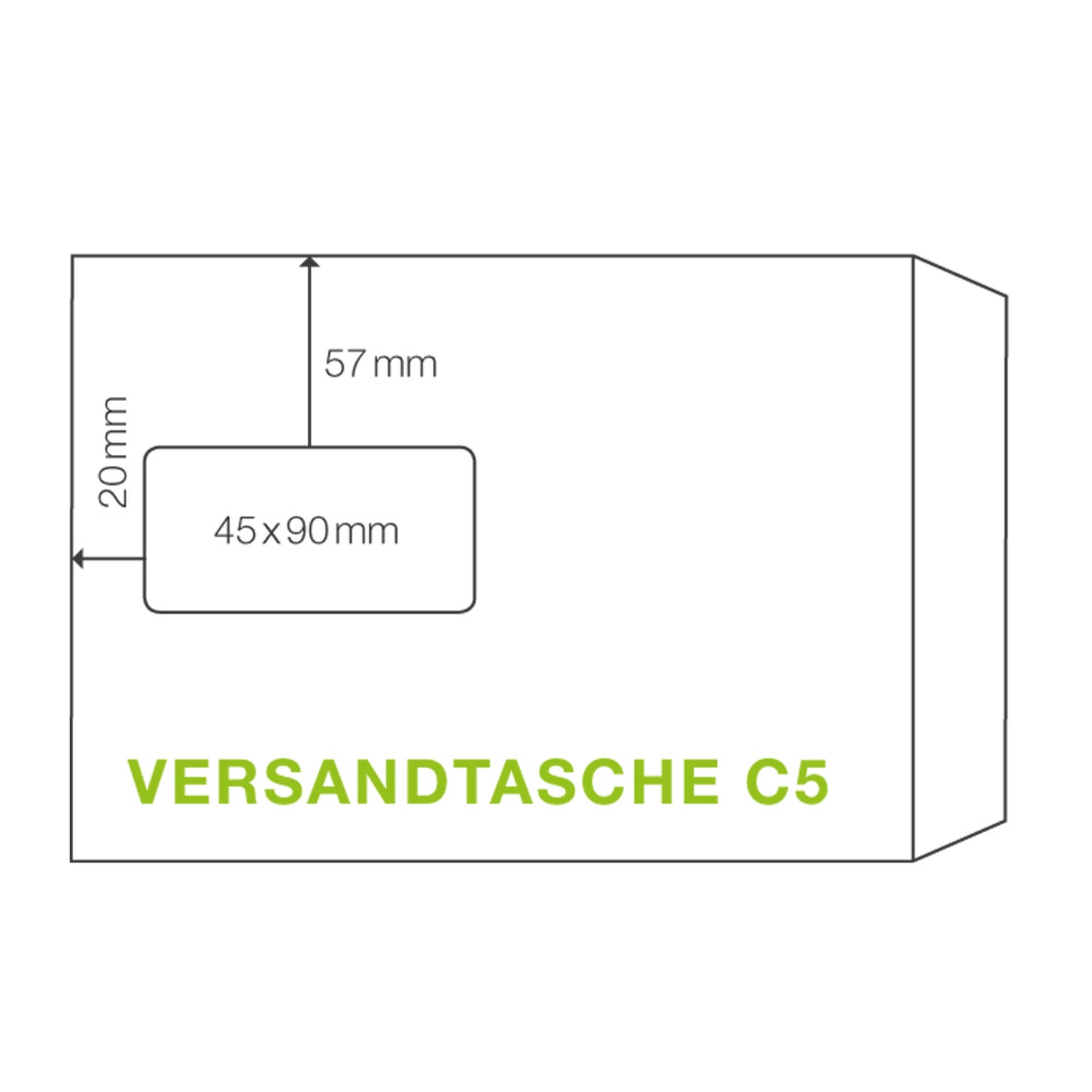 �KI Fenstertasche C5T 162x229mm wei�, 90 gr. Haftstreifen, 10 Stk.