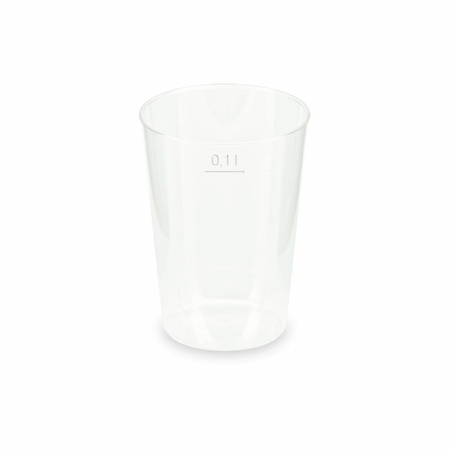 Mehrwegbecher Pfandbecher transparent PP Eichstrich 0,1 l � 5,5 cm,  40 Stk.