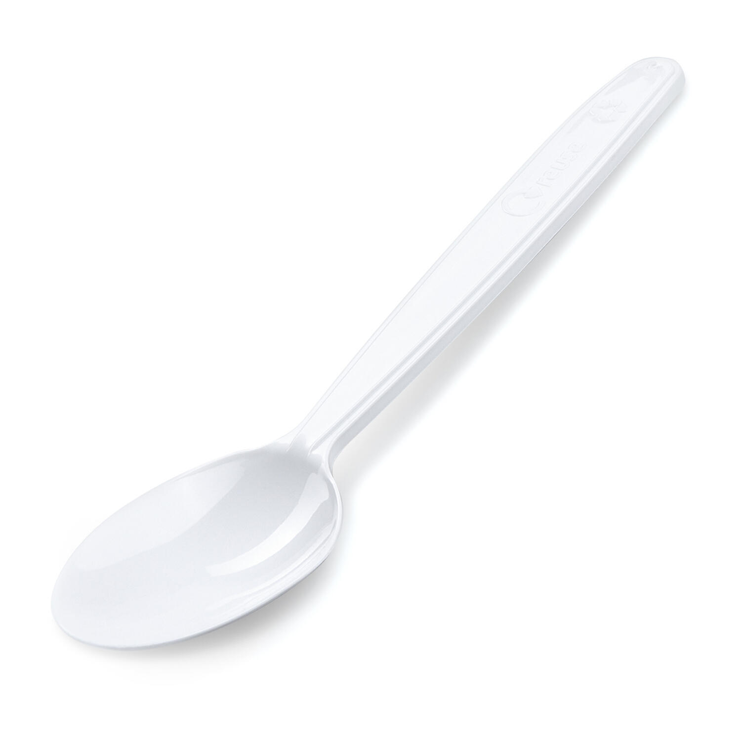 Mehrweg L�ffel 18,5 cm wei� wiederverwendbar 125 Waschzyklen PP, 50 Stk.